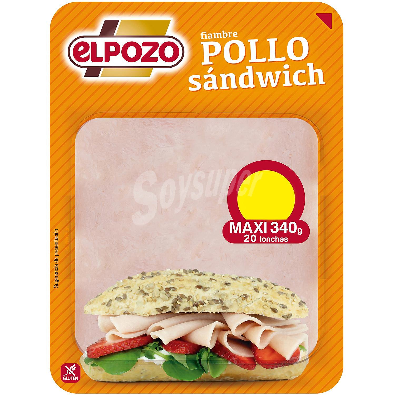 Pollo sandwich en lonchas sin gluten