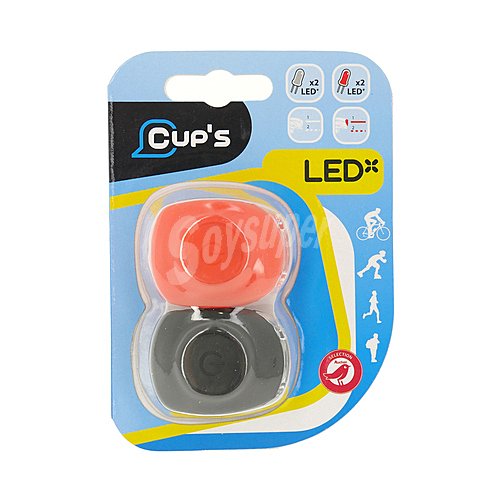 Set de luz delantera 2 leds y luz trasera 2 leds para bicicleta, cup's alcampo