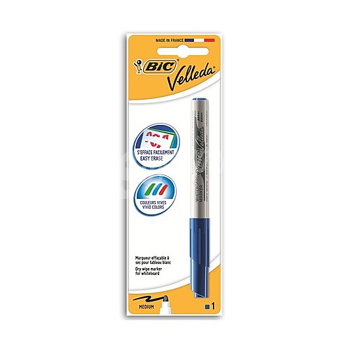 Rotulador para pizarra blanca, grosor medio, color azul BIC velleda