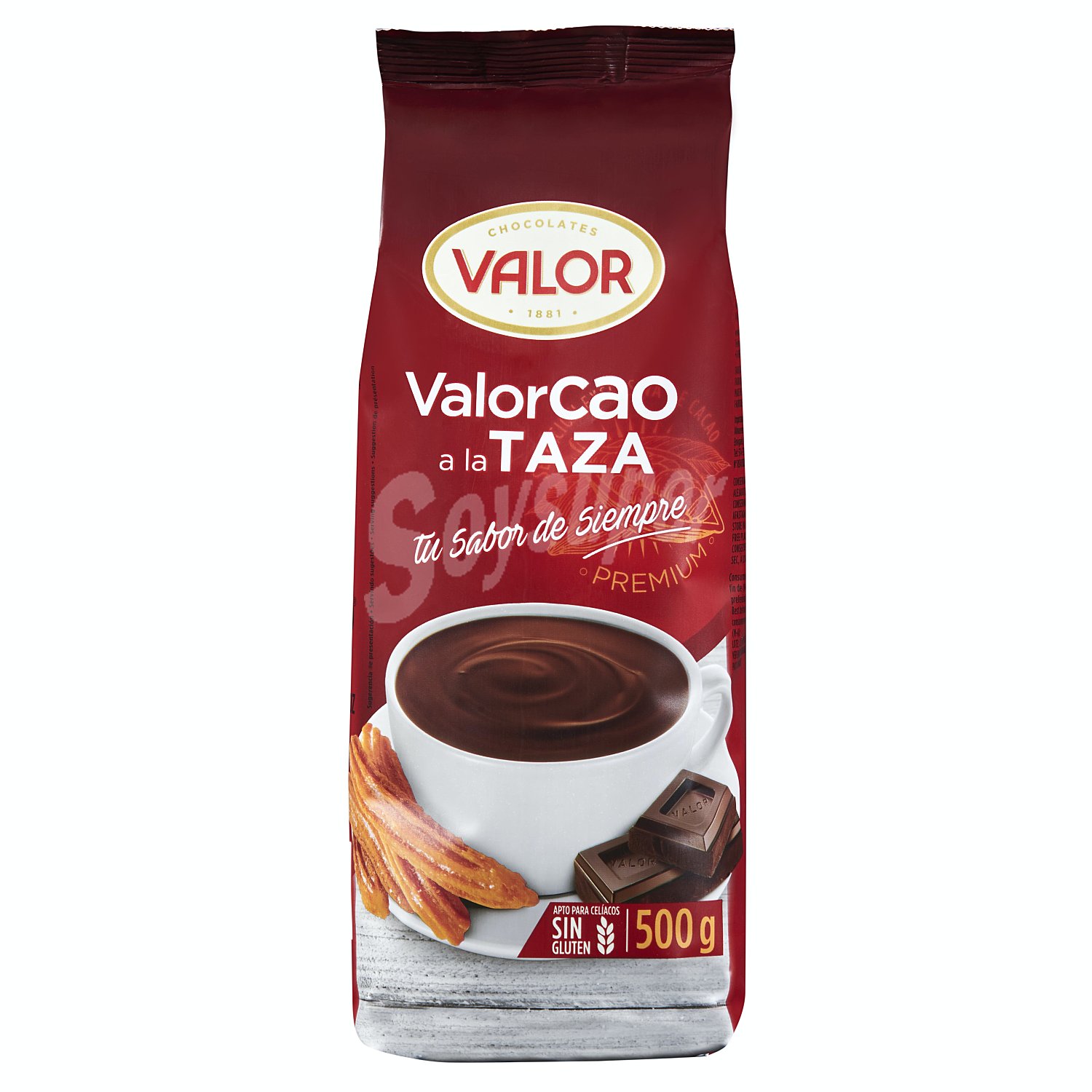 Valorcao chocolate a la taza premium sin gluten