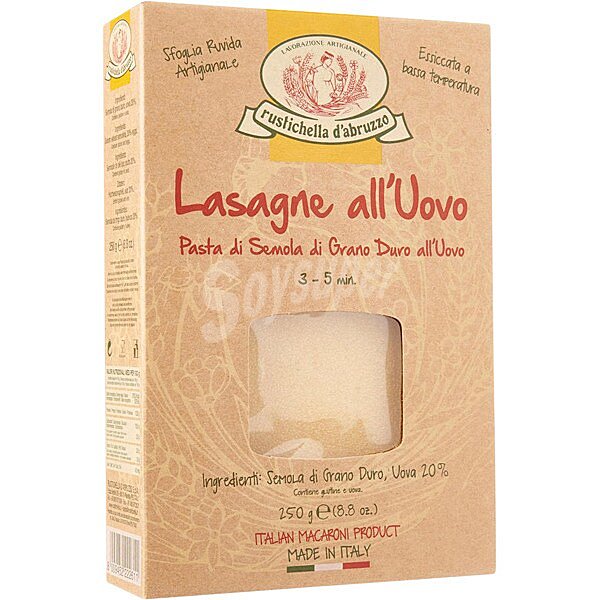 Lasaña pasta al huevo de sémola de trigo duro envase 250 g