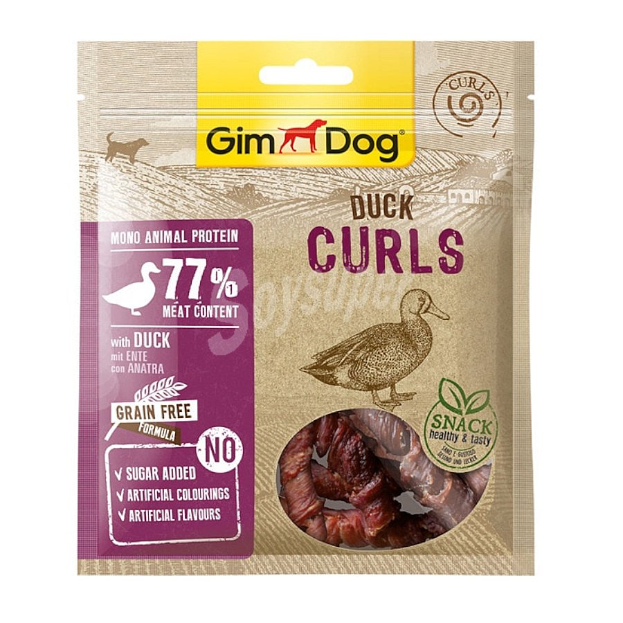 Snacks para perros curls de pato