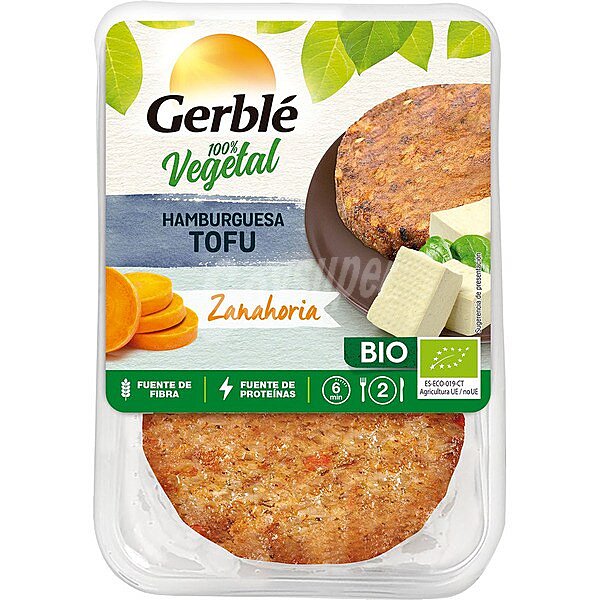 Hamburguesa de tofu con zanahoria ecológica