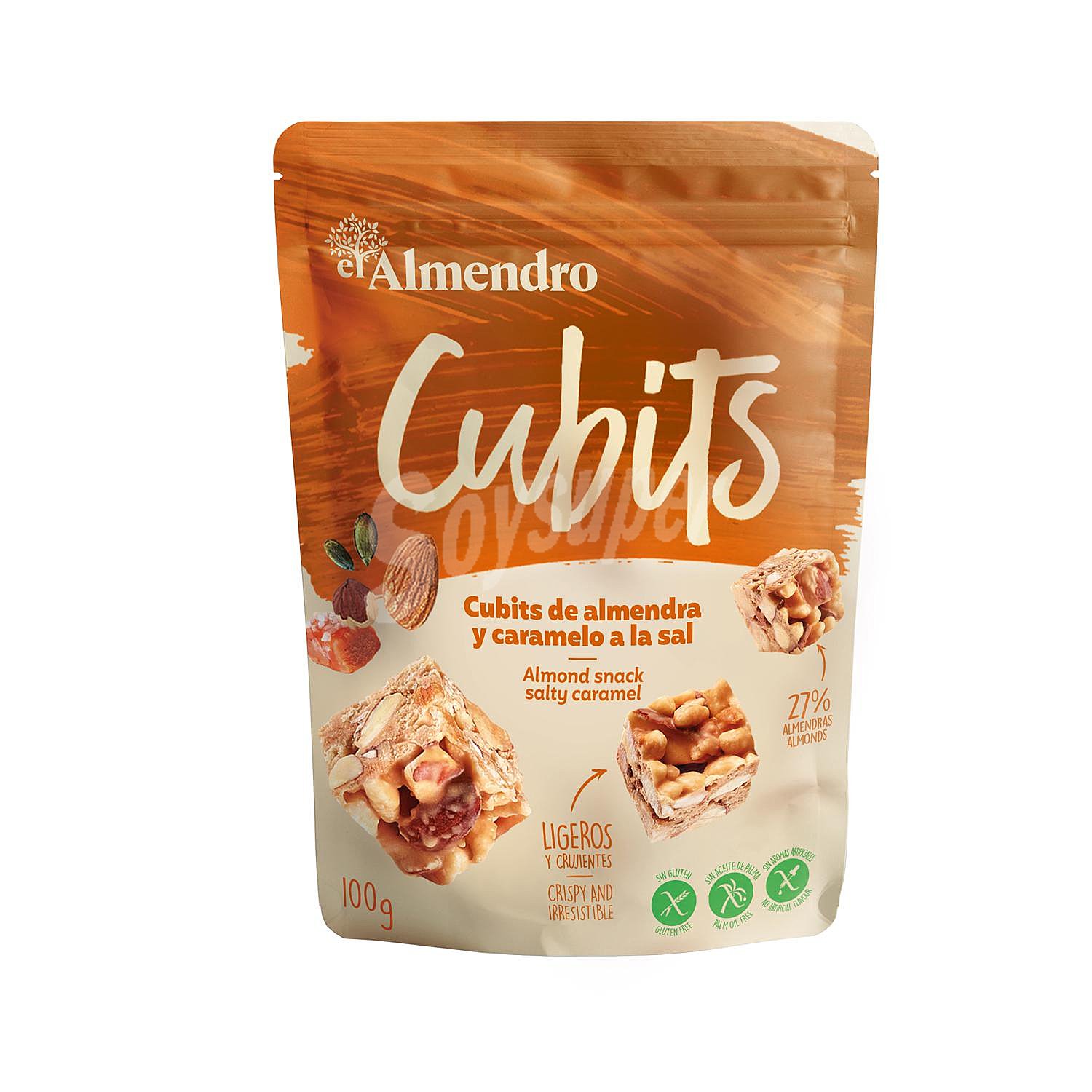 Cubits de almendra y caramelo a la sal sin gluten y sin aceite de palma