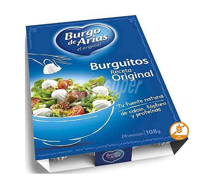 Burguitos queso fresco natural 24 unidades