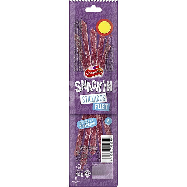 Snack´in mini stickados de fuet sin gluten