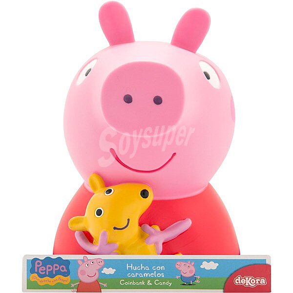 Hucha de Peppa Pig con 4 piruletas sin gluten