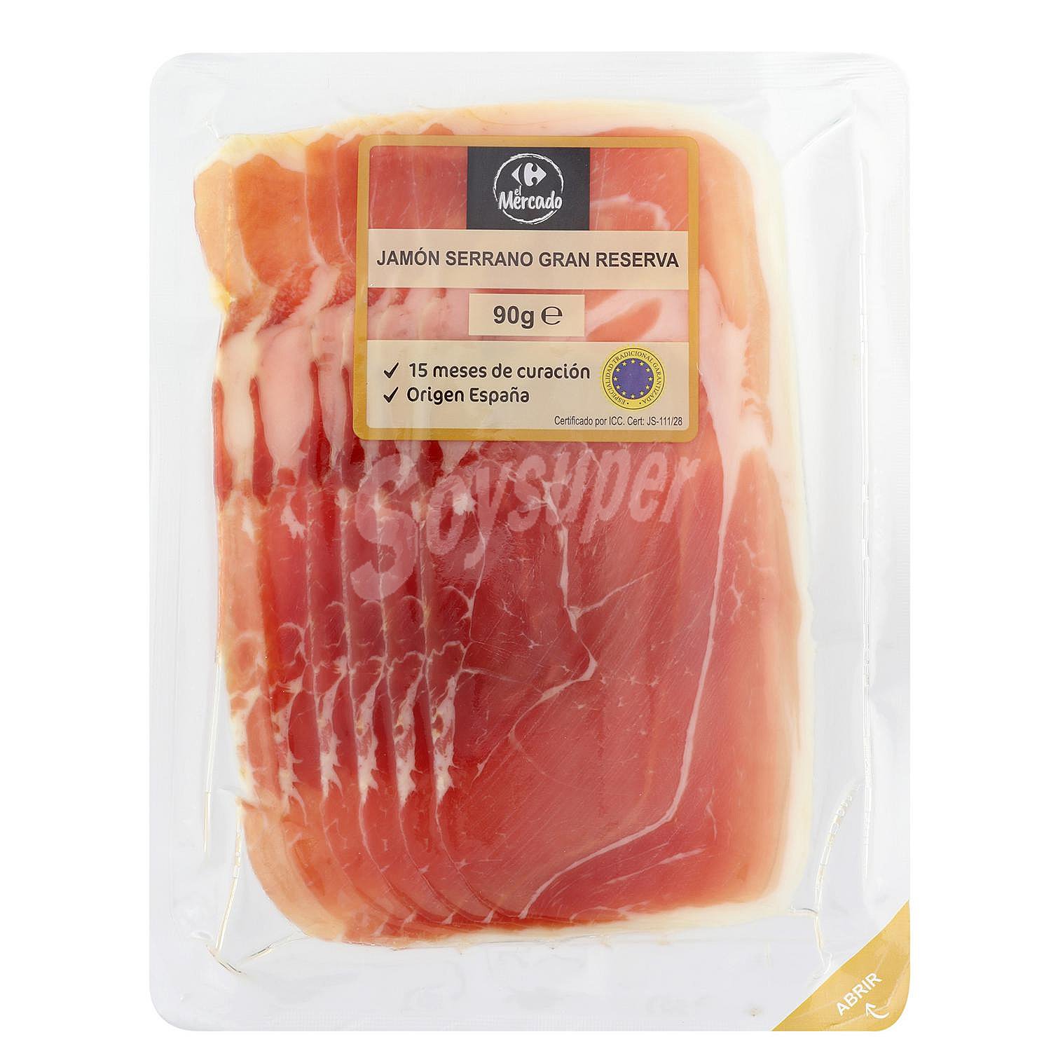 Jamón serrano gran reserva en lonchas Carrefour El Mercado