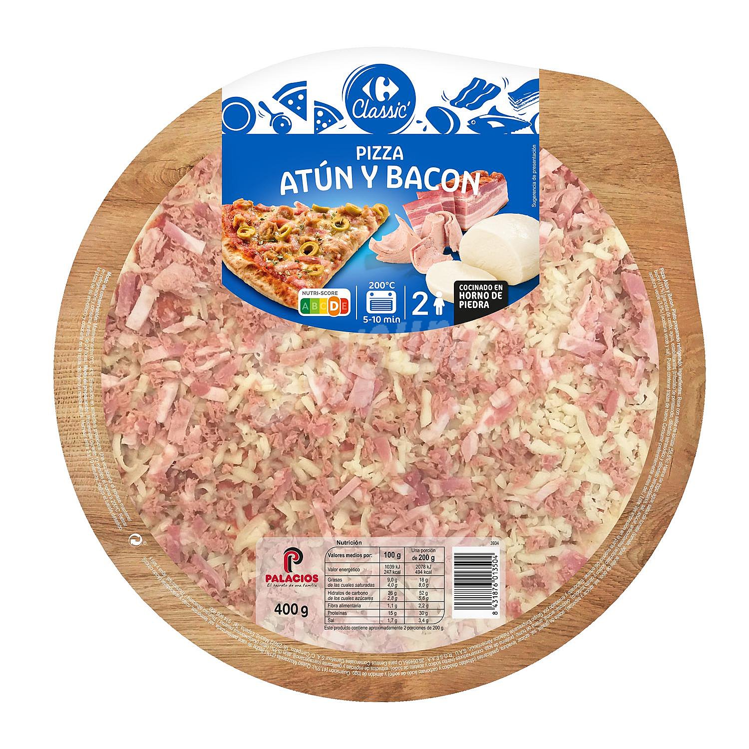 Pizza de atún y bacon Carrefour Classic'