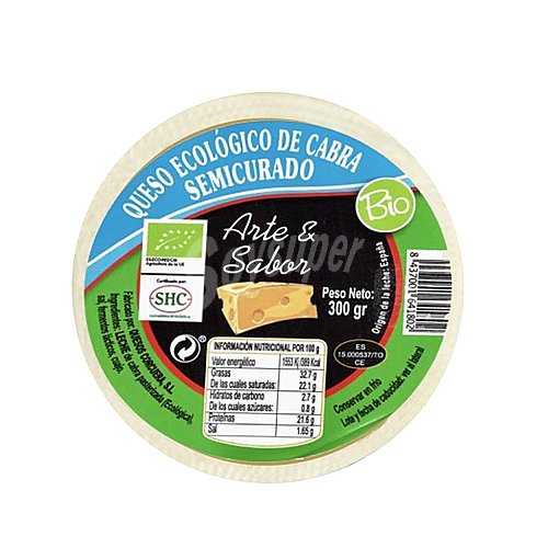 Arte&sabor Queso de cabra semicurado ecológico aerte & sabor