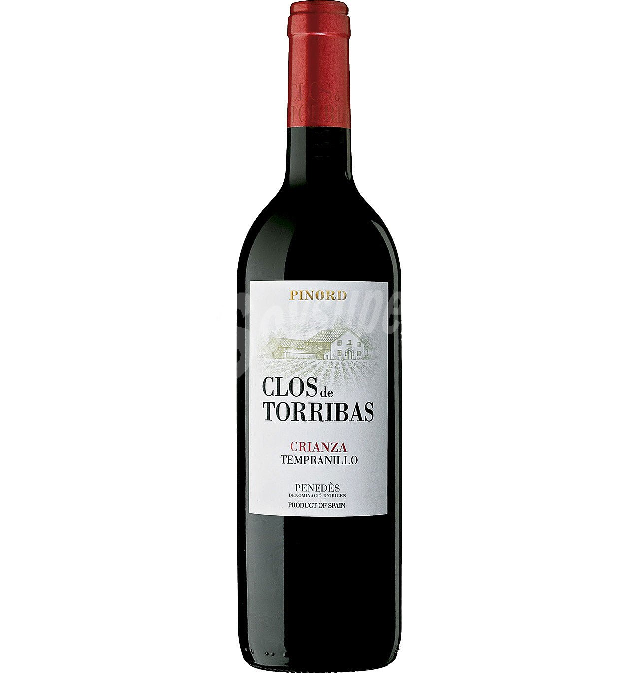 Vino tinto tempranillo crianza D.O. Penedés