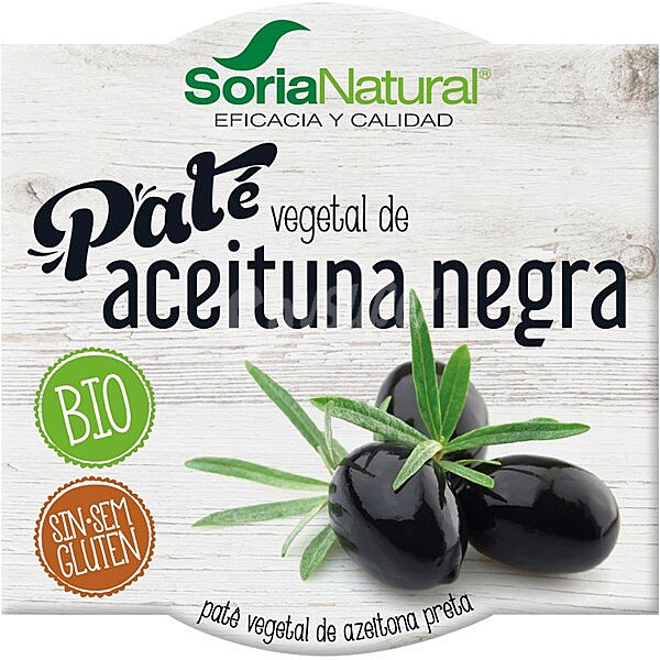 Paté vegetal de aceituna negra ecológico y sin gluten pack 2 tarrinas 50 g