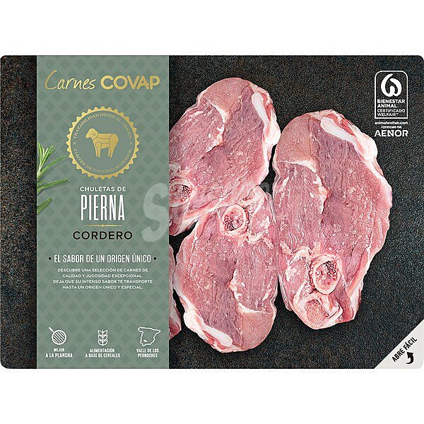 Chuletas de pierna de cordero peso aproximado