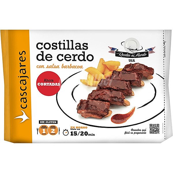 Costillas de cerdo asadas con salsa barbacoa al estilo americano