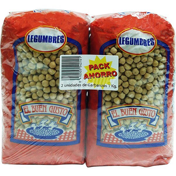 Garbanzos pack de ahorro 2 paquetes 1 kg