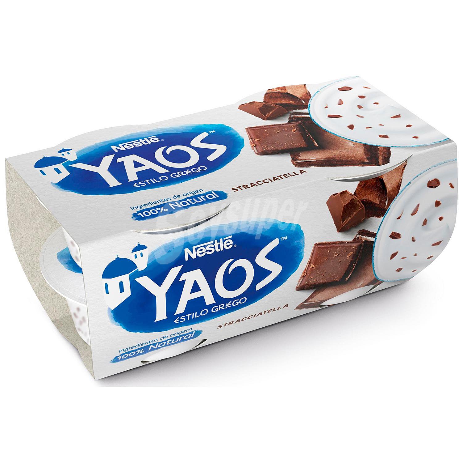 Yogur griego con stracciatella sin gluten