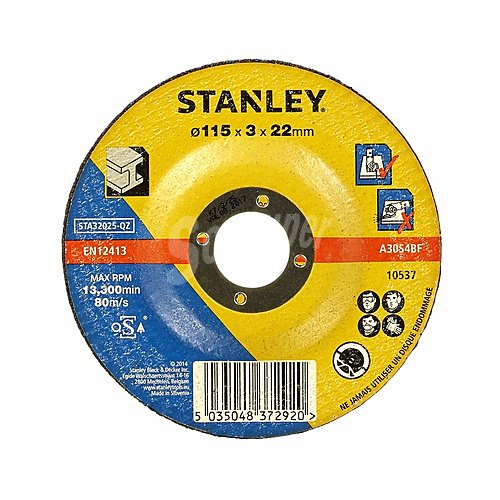 Disco de corte para metal 115 mm, stanley