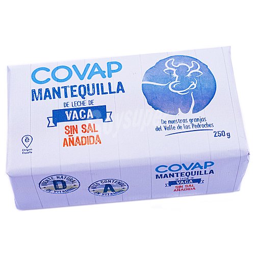 Covap Pastilla de mantequilla sin sal añadida de leche de vaca covap