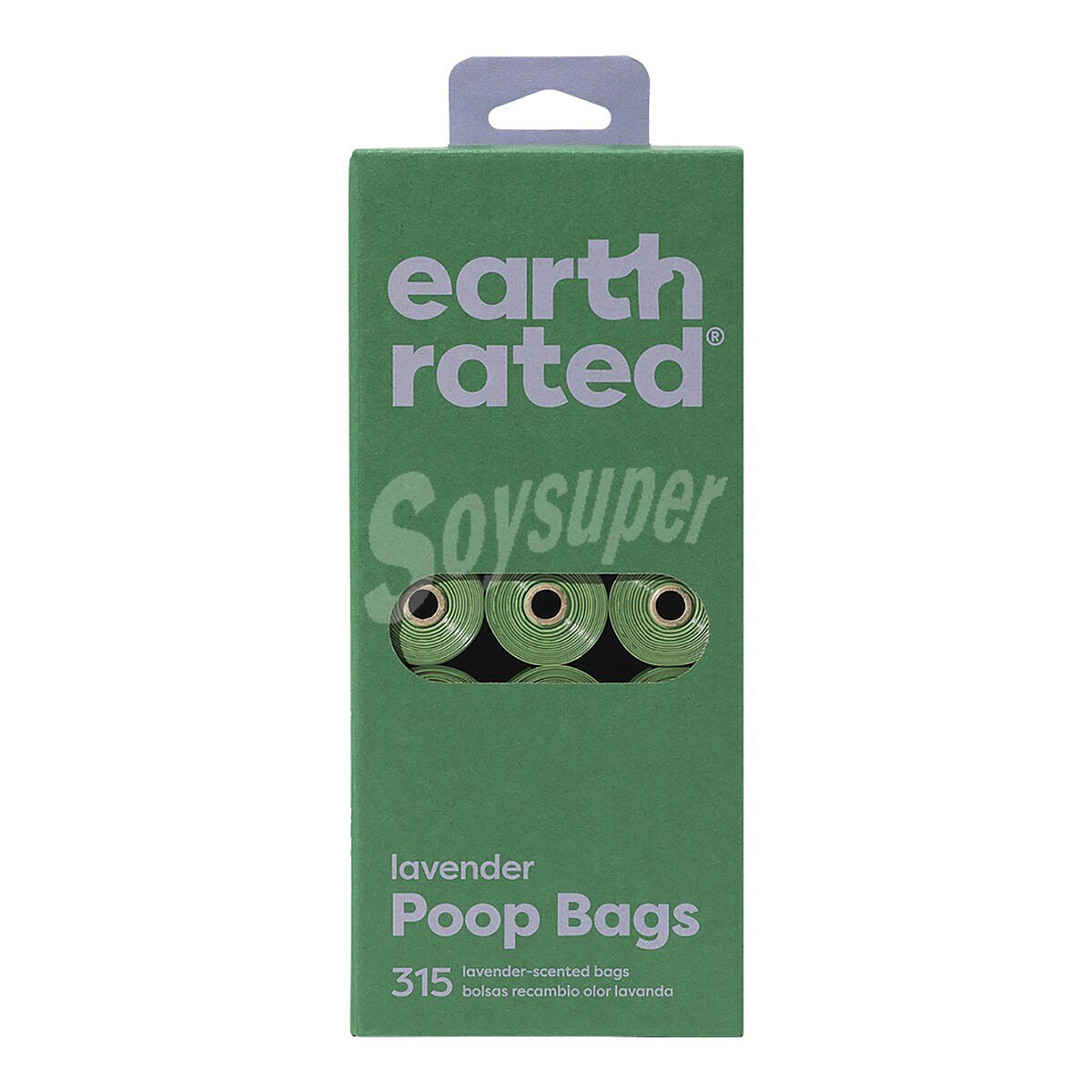 Display bolsas recambio Earth Rated para perros lavanda 21 rollos Color Verde