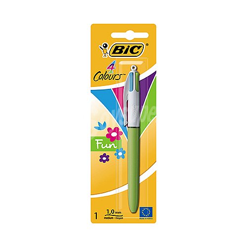 Bolígrafo con tinta base de aceite de 4 colores retráctil, BIC