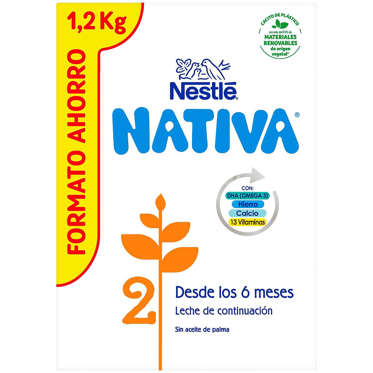 Leche infantil de continuación desde 6 meses en polvo Nestlé Nativa 2