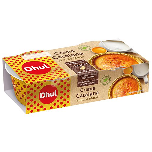 Dhul Crema catalana elaborado al baño maria con leche recogida diariamente dhul