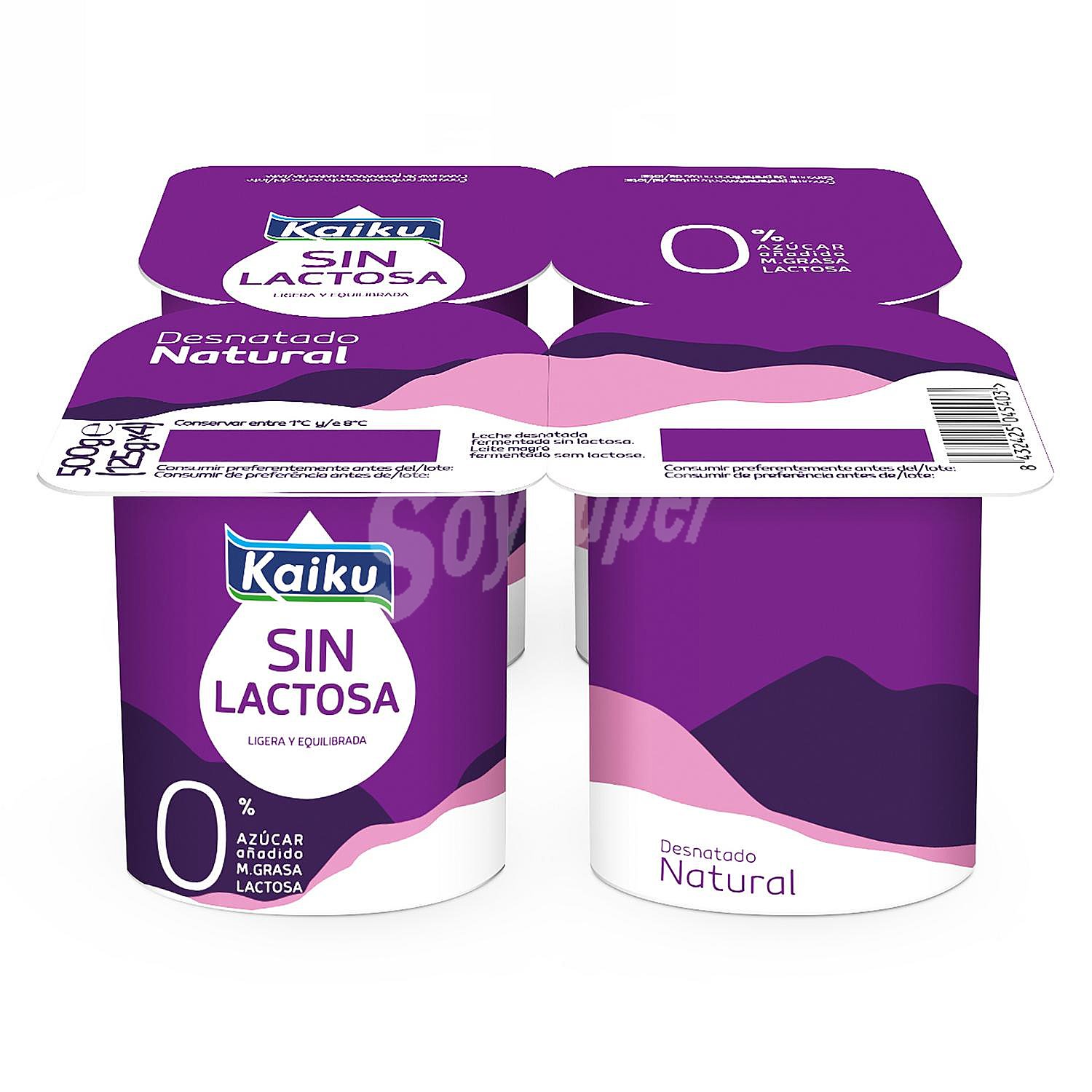 Leche fermentada desnatada natural Kaiku sin lactosa