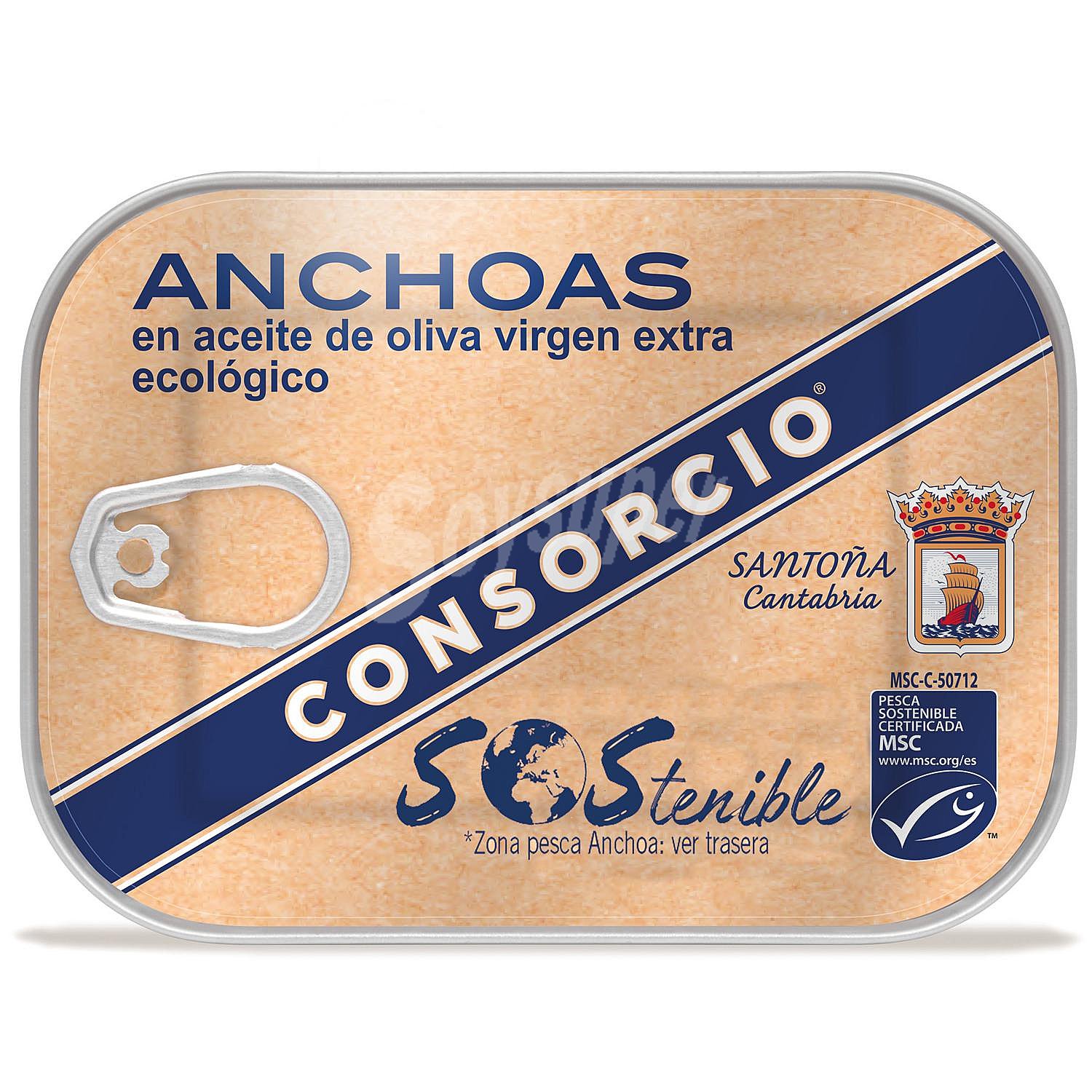 Anchoas en aceite de oliva virgen extra ecológico Consorcio