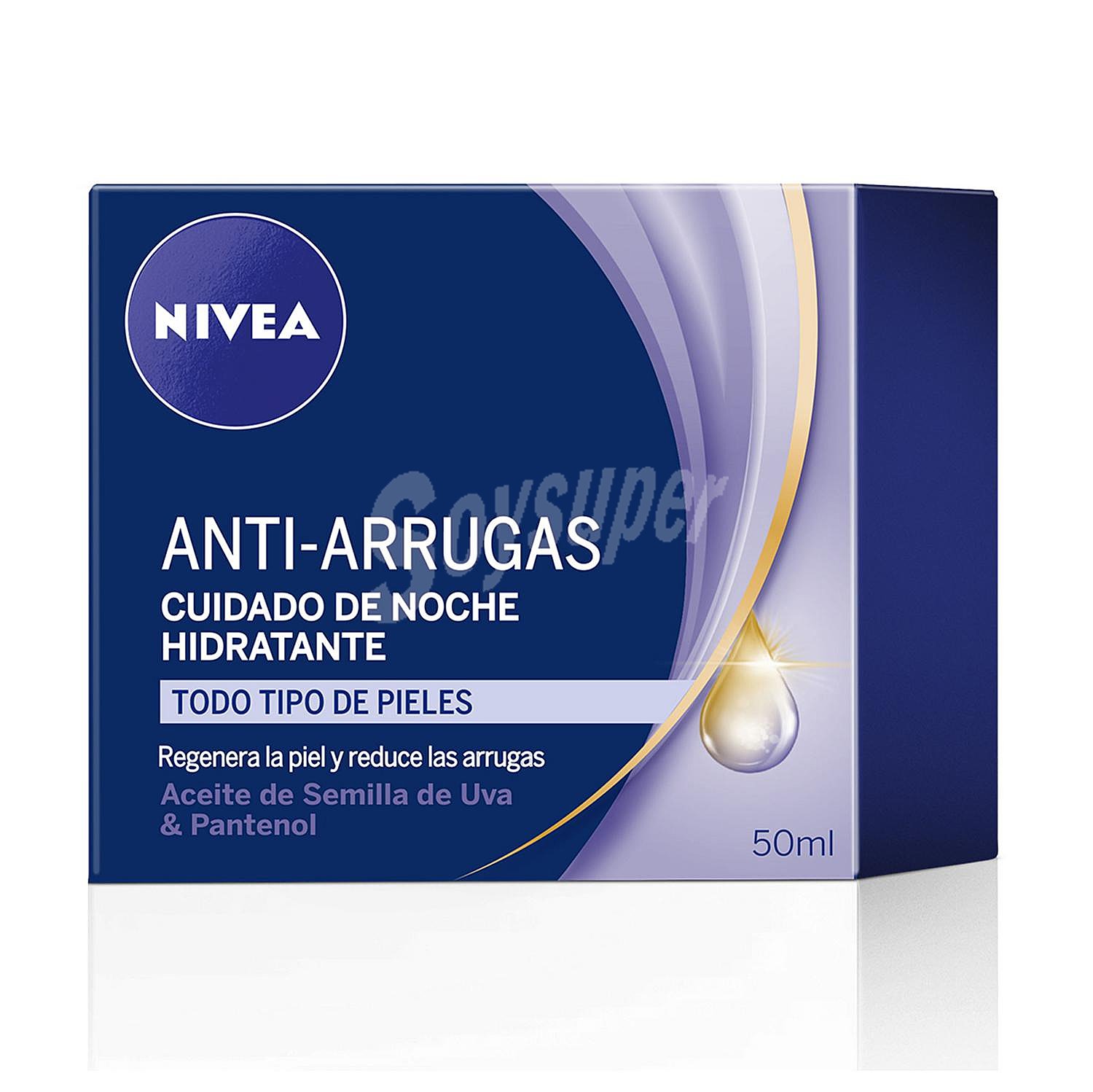 Crema de noche hidratante y antiarrugas para todo tipo de pieles