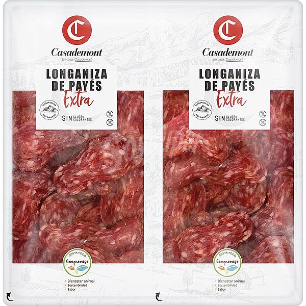 Longaniza de payés extra en lonchas sin gluten