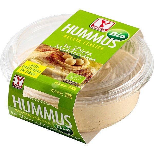 Hummus receta clásica, elaborado con productos ecológicos