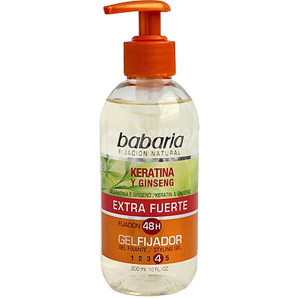 gel fijador extra fuerte con keratina y ginseng