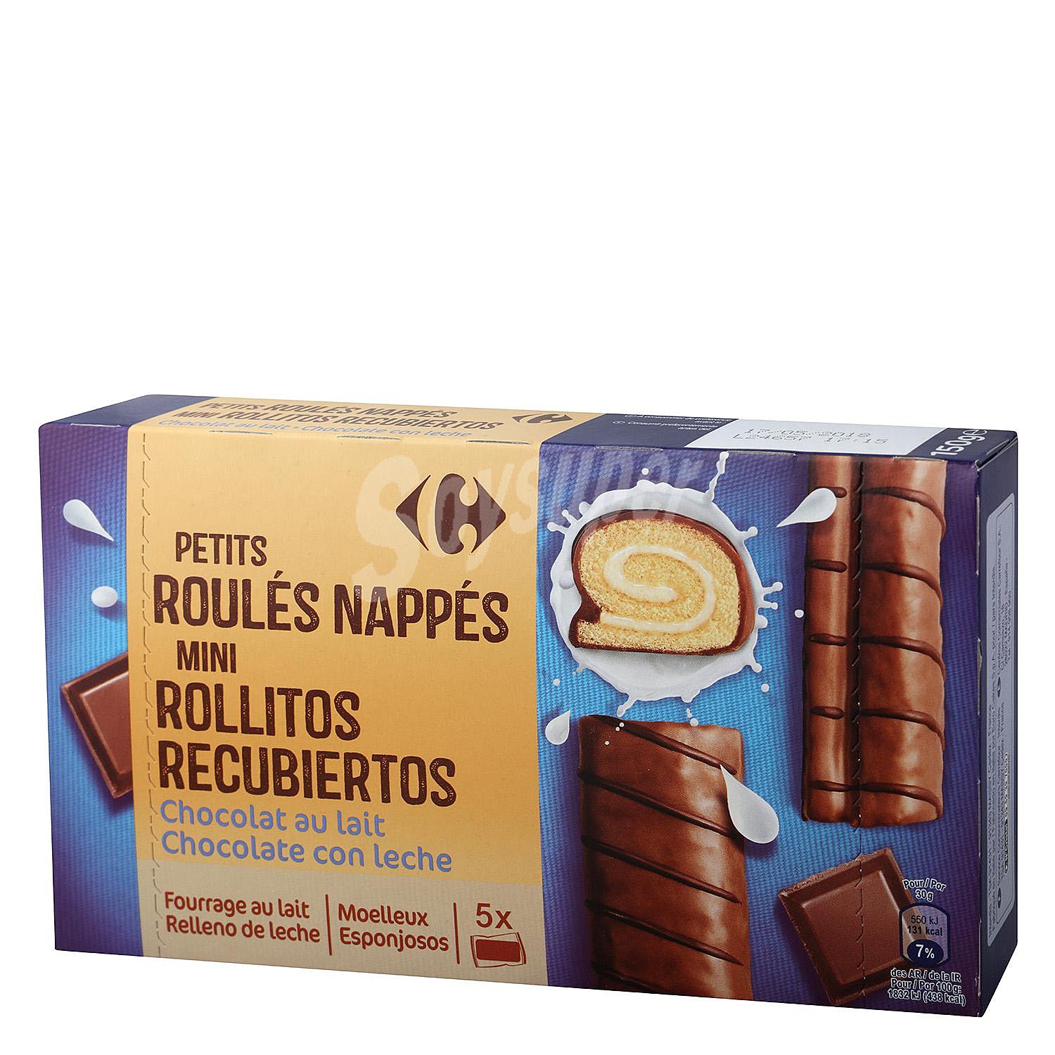 Mini rollitos recubiertos de chocolate