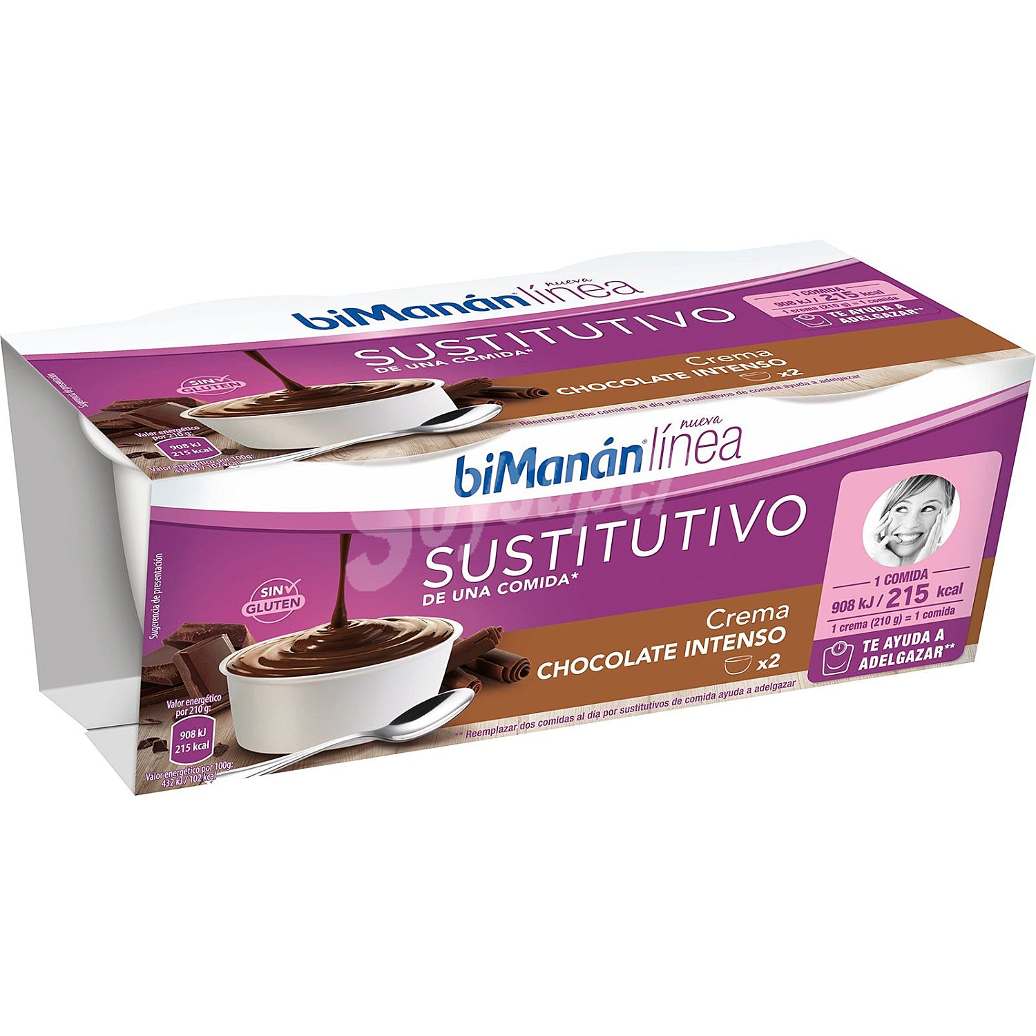 Crema de chocolate sustitutiva Bimanán Línea sin gluten