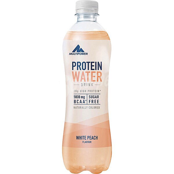 Agua con proteínas sabor melocotón blanco