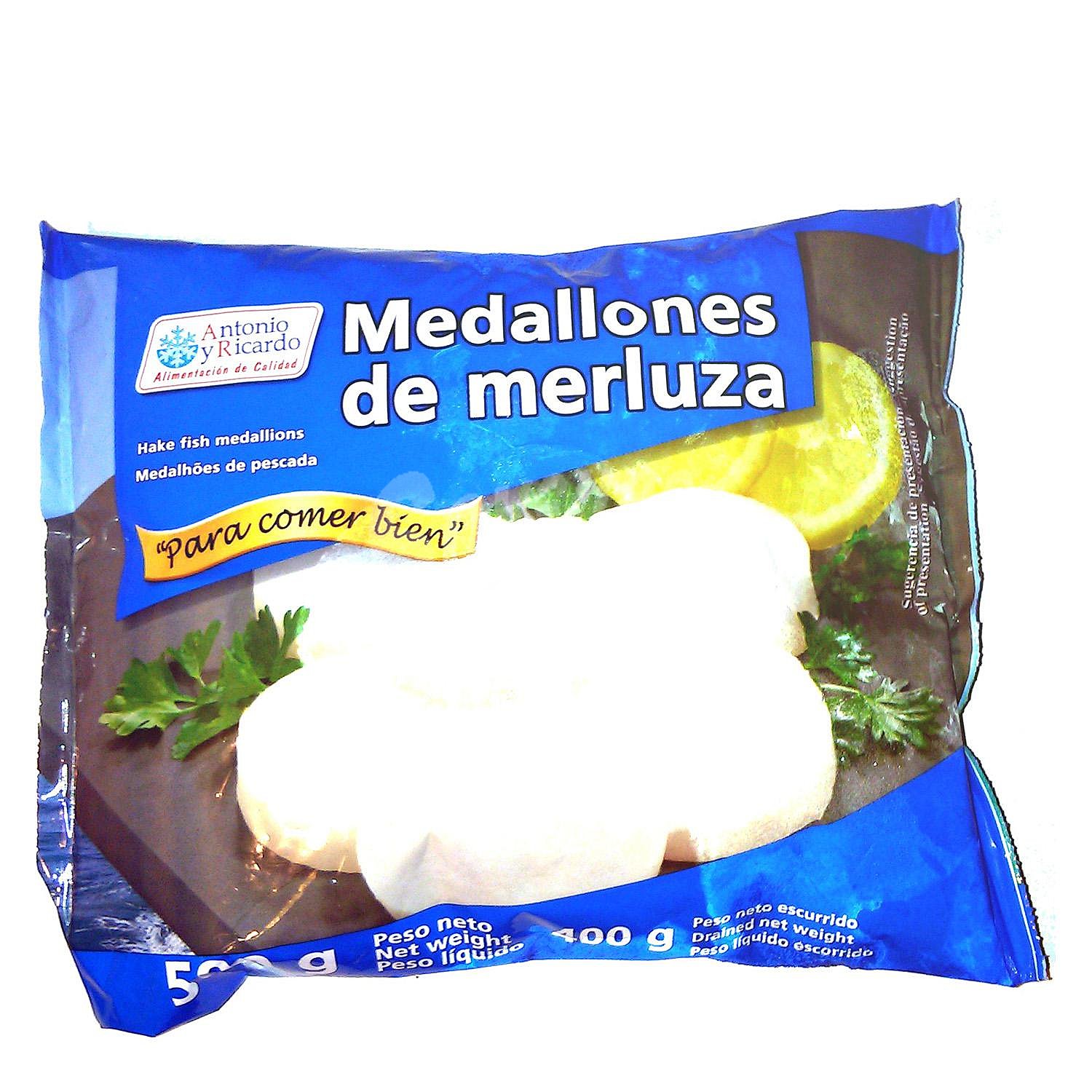 Medallones de merluza congelados