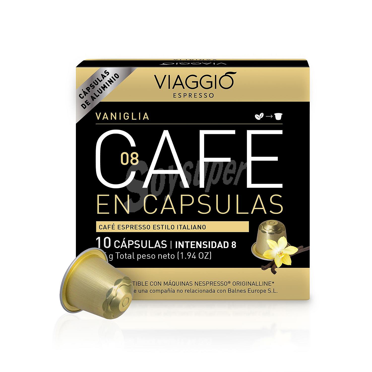 Espresso Vainilla 08 café italiano intensidad ápsulas compatibles con máquinas Nespresso