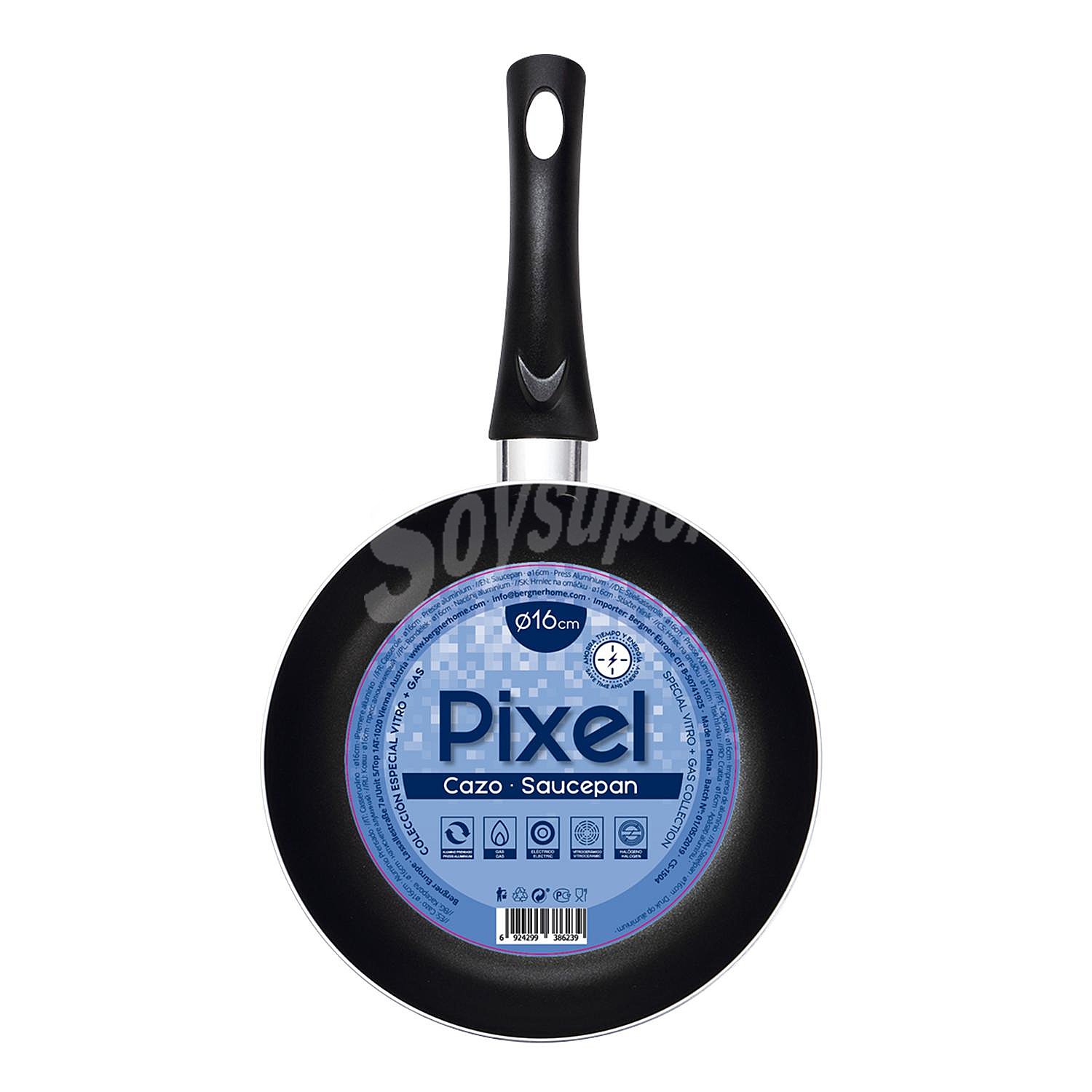 Cazo Aluminio Prensado chef sauce Pixel 16 cm - Negro