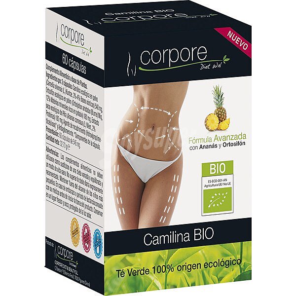 Camilina Bio té verde con ananás y ortosifón ecológico ápsulas