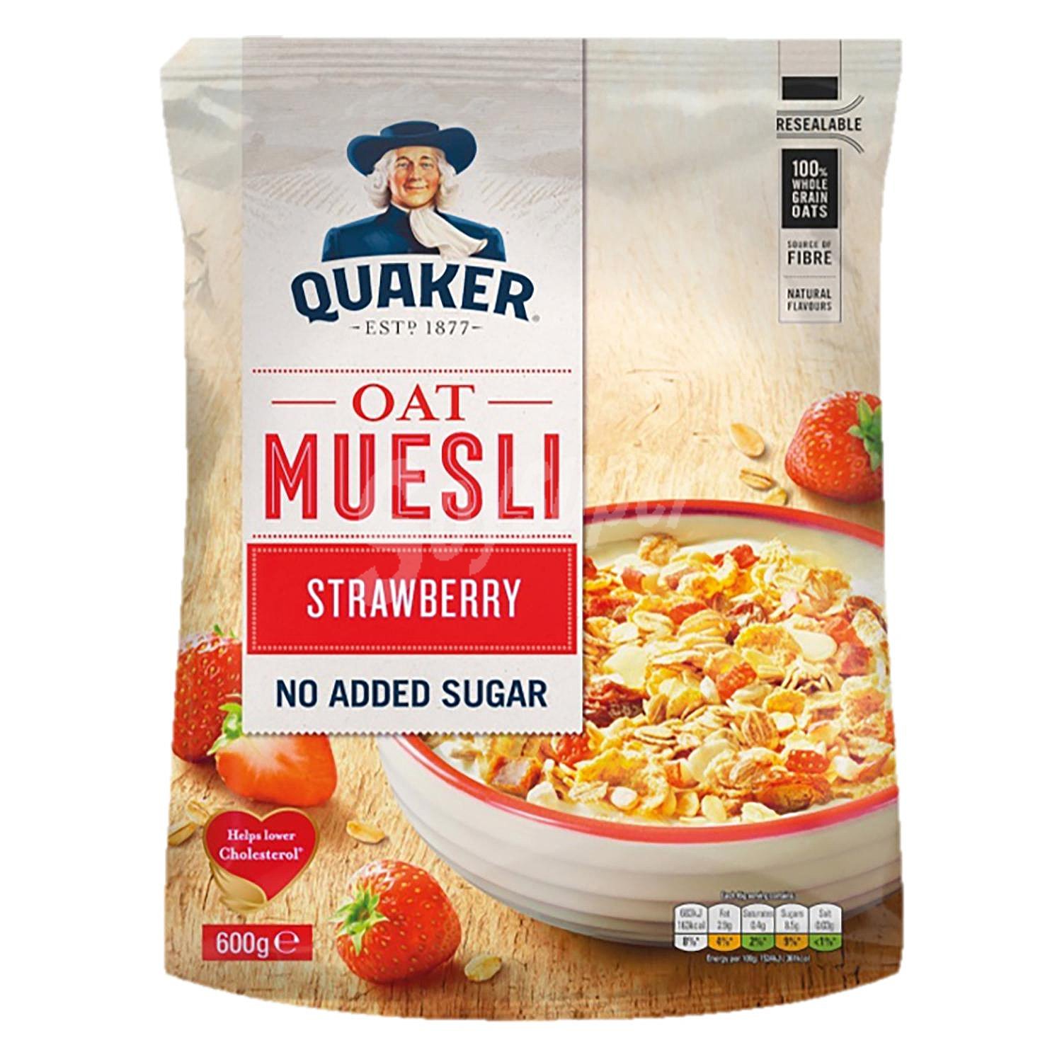 Muesli con fresa, sin azúcares añadidos