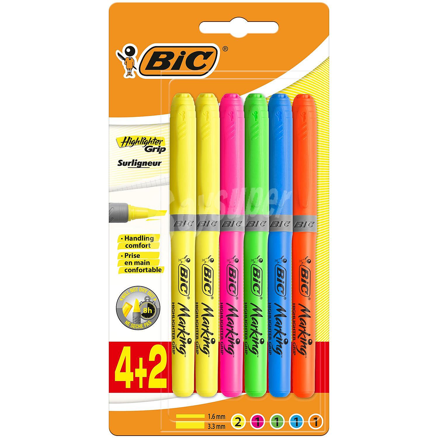 Marcadores Flúor Bic Brite Liner Grip - Surtidos