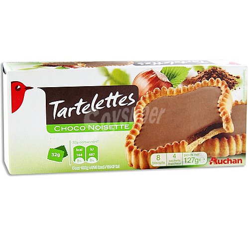 Producto alcampo Tartaletas de galleta con relleno de chocolate y avellanas producto alcampo