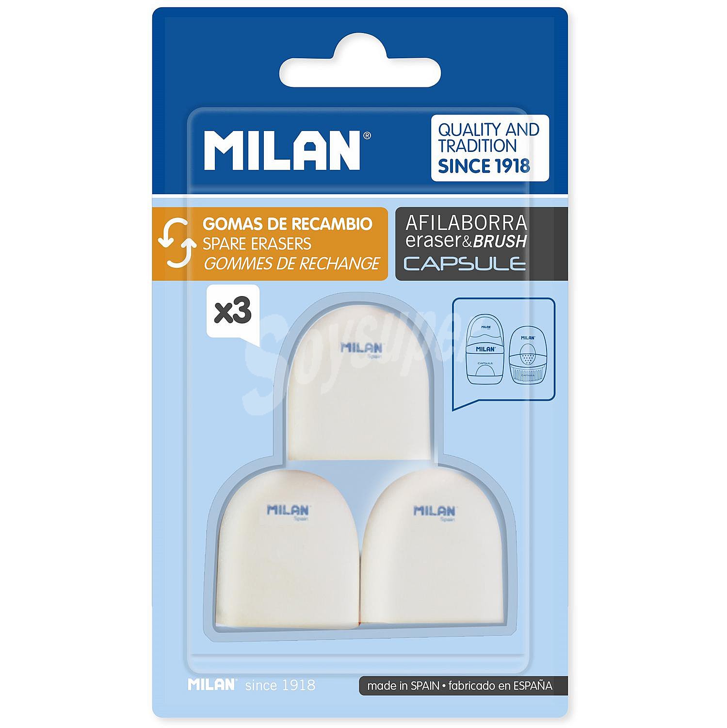 Gomas de Borrar Recambio Afilaborra Capsule Milan