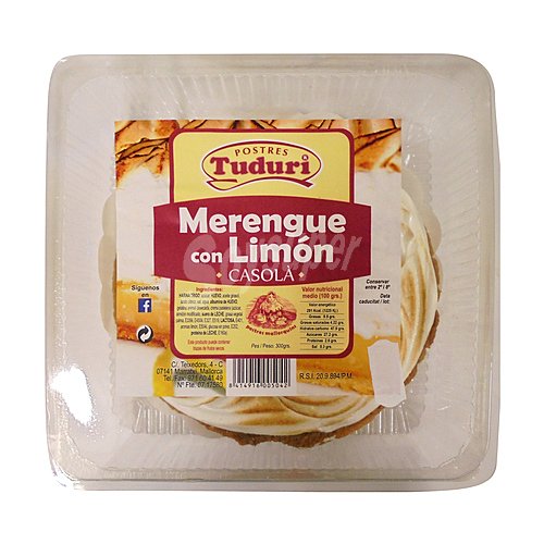 Pastel de merengue con limón tuduri