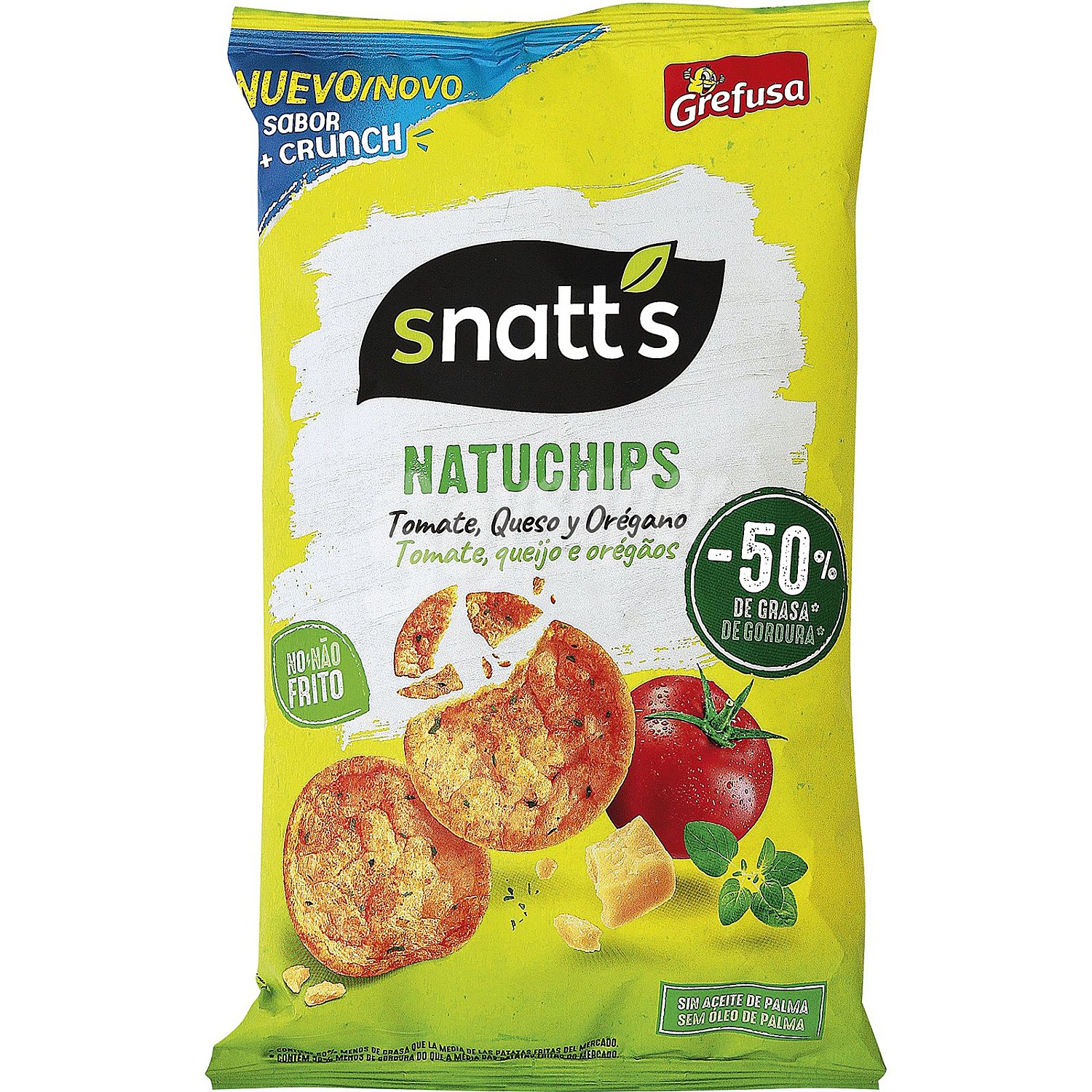 Snatt's Snack patata horneado con sabor tomate con queso y orégano grefusa snatt's natu chips