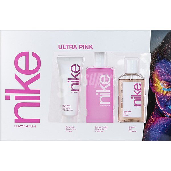 Ultra Pink estuche con eau de toilette femenina natural spray 100 ml + loción corporal + gel de ducha frasco 100 ml