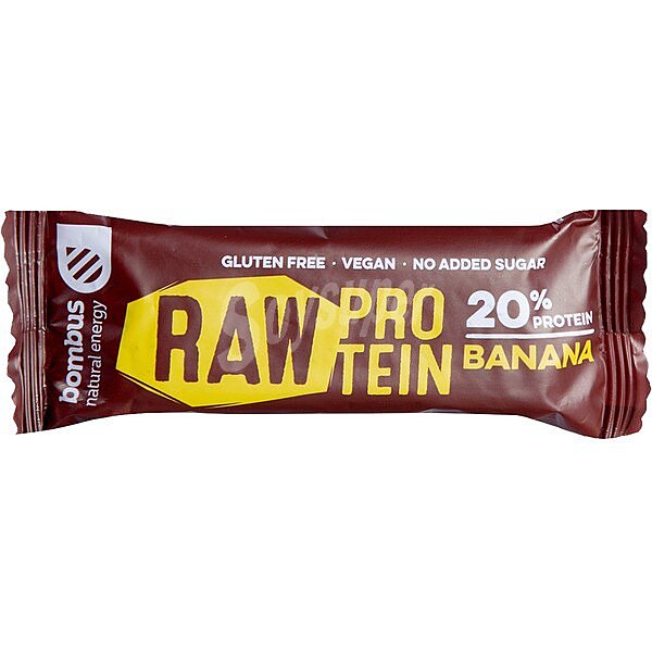 Raw barrita de proteínas con sabor a plátano sin gluten y sin azúcar añadido