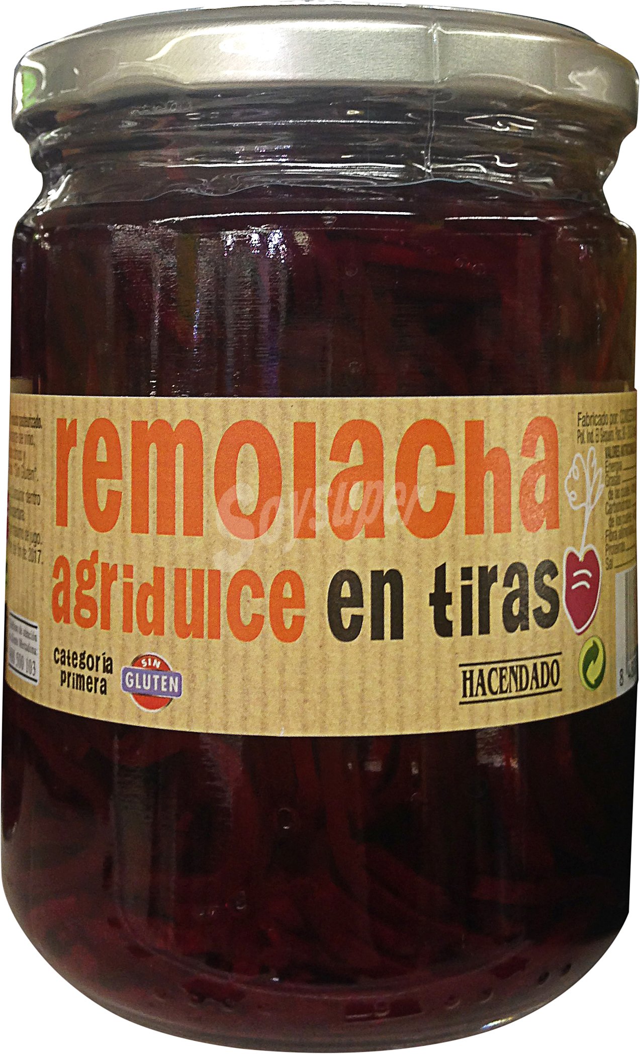 Remolacha agridulce tiras conserva