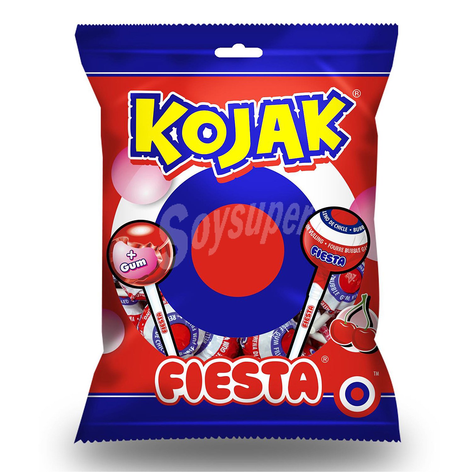 Piruleta con chicle kojak bolsa 105 gr