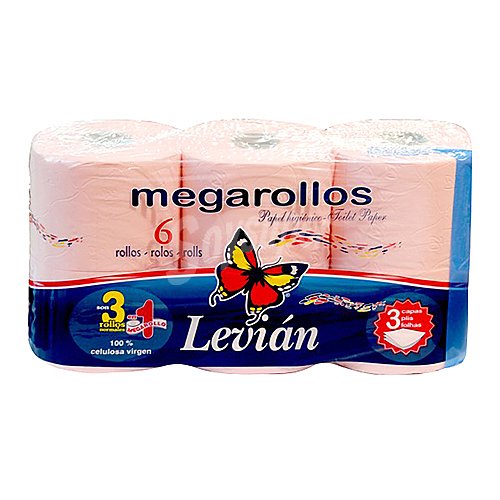 Levián Papel higiénico Megarollos 3 capas levián